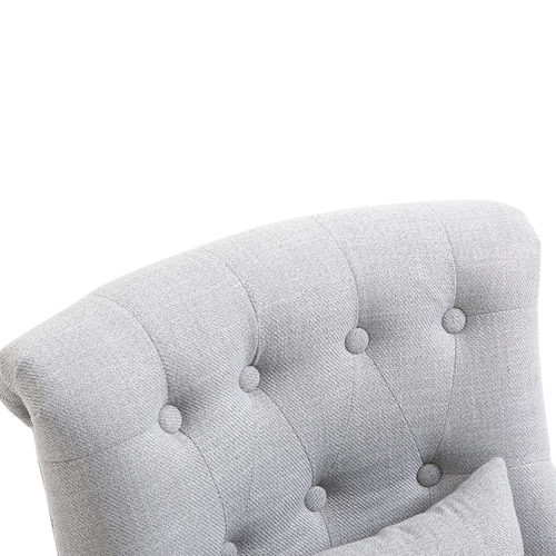 Fabric Single Sofa Dining Chair with Pillow – Solid Wood Legs