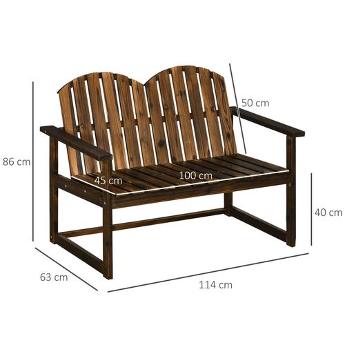 Rustic Outdoor Wooden Loveseat Bench for Two