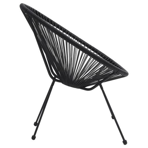 Black Rattan Moon Chairs - Set of 2