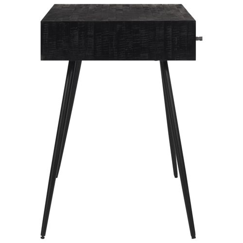 vidaXL Modern Reclaimed Teak Desk with Black Iron Frame