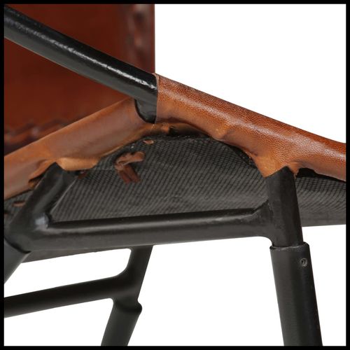 vidaXL Brown Real Leather Chair
