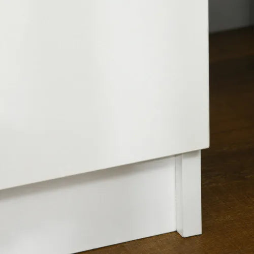 LED Nightstand with 2 Drawers & Glossy Finish