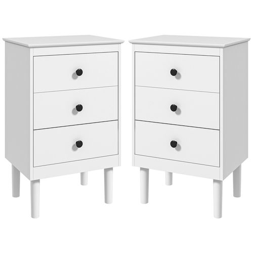 Bedside Table Set - 3-Drawer Nightstands