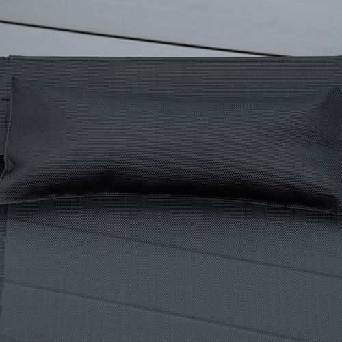 Outsunny Adjustable Ergonomic Outdoor Chaise Lounge with Pillow - Black