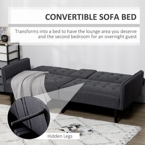 3-Seater Sofa Bed with Cupholders