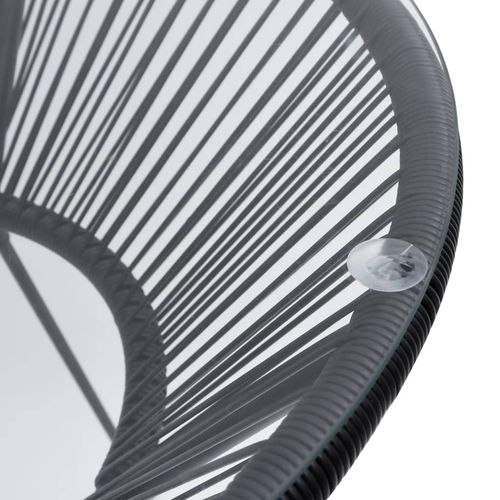 Stylish Black Rattan & Glass Garden Dining Table Ø70cm - Perfect for Outdoor Elegance