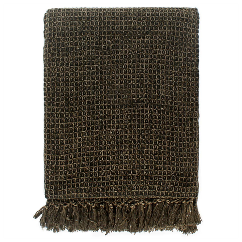 vidaXL Throw Cotton - Anthracite/Brown