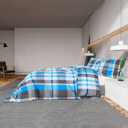 Duvet Cover Set Blue and Grey
