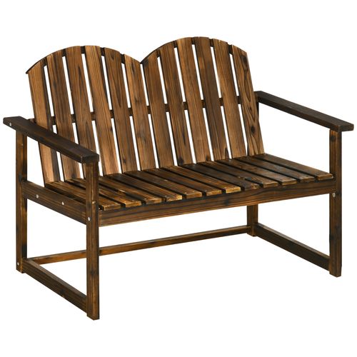 Rustic Outdoor Wooden Loveseat Bench for Two
