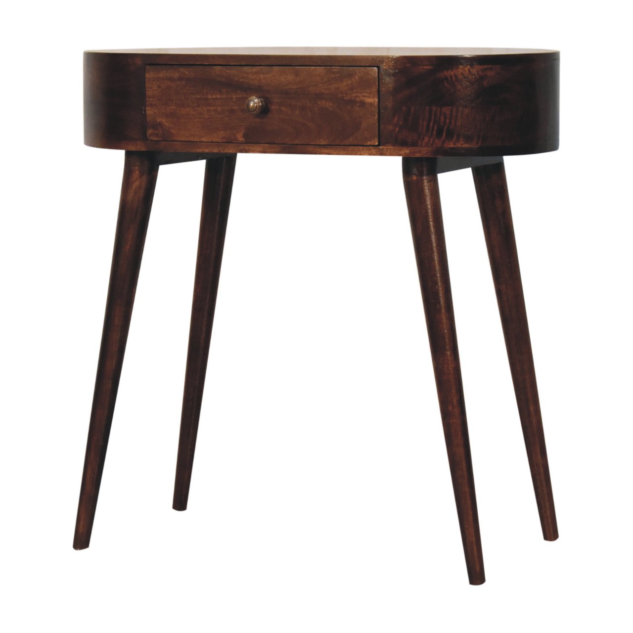 California Walnut Rounded Small Console Table