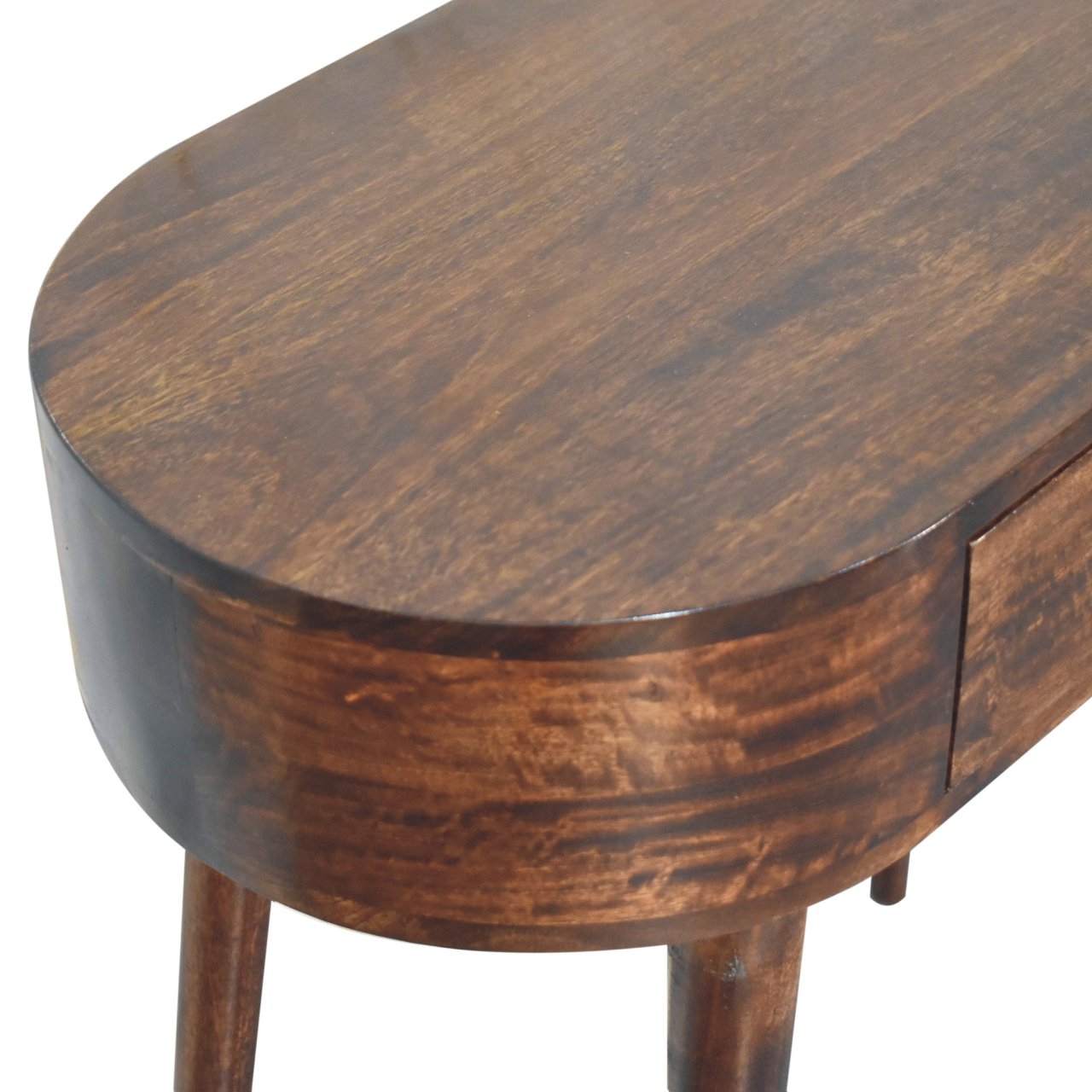 California Walnut Rounded Small Console Table