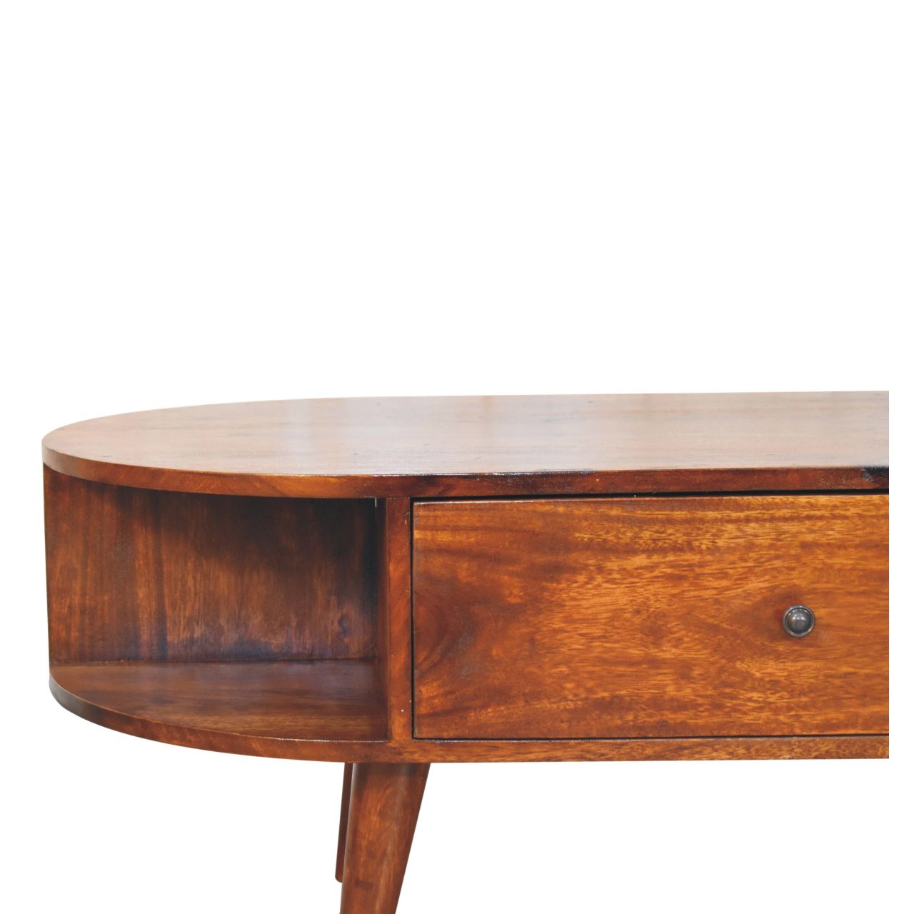 Chestnut Oval Coffee Table with 2 Drawers
