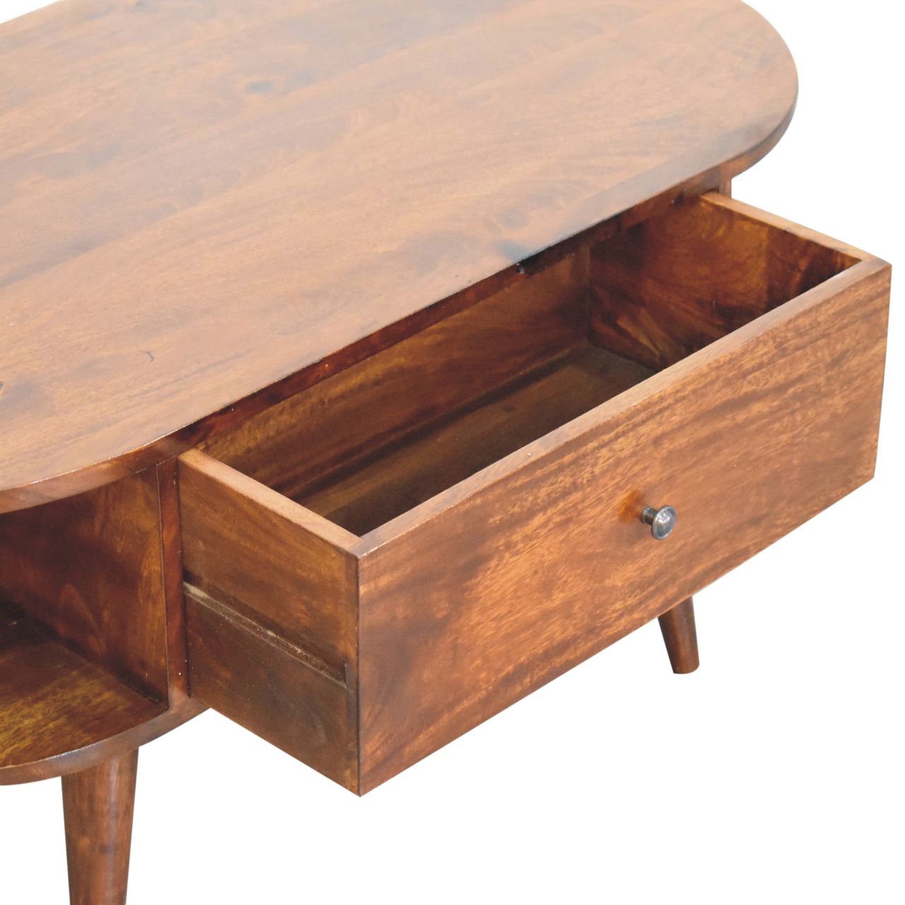Chestnut Oval Coffee Table with 2 Drawers