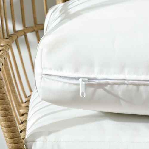 Khaki Rattan Egg Chair with Cushions for Ultimate Outdoor Relaxation