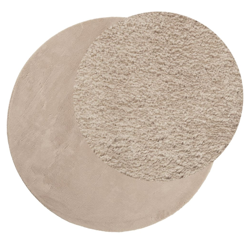 HUARTE Soft Sand Rug Ø 200 cm - Washable, Non-Slip