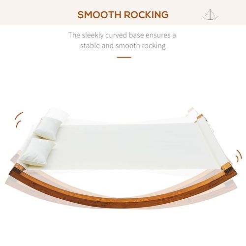 Double Sun Lounger Hammock with Sturdy Wooden Frame