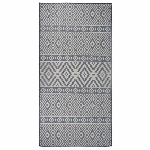 Versatile Grey Outdoor/Indoor Flatweave Rug - 80x150 cm, Weather & UV Resistant