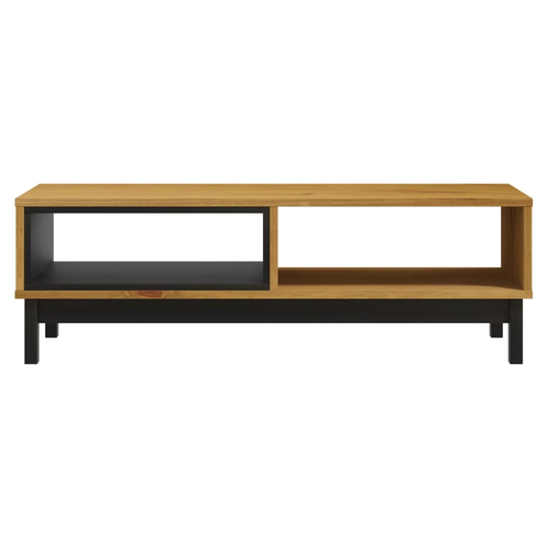 Solid Pine Coffee Table - Sleek Design with Open Compartments