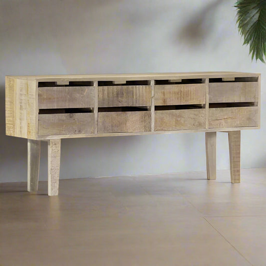 Mango Wood Sideboard with 8 Drawers