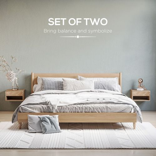 Set of 2 Floating Bedside Tables with Drawer