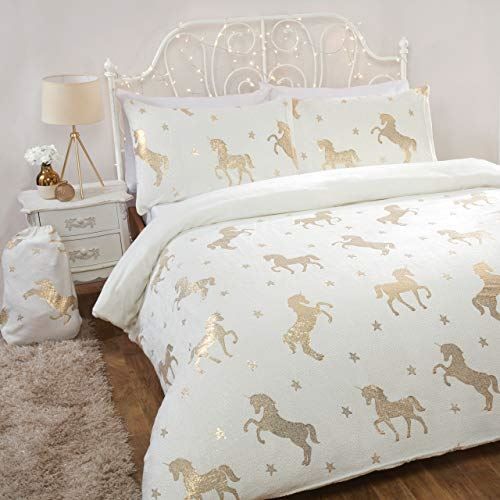 Unicorn Foil Fleece Duvet Set