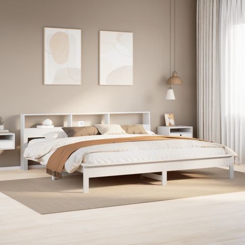 Super King White Solid Pine Bed Frame - Slatted Base