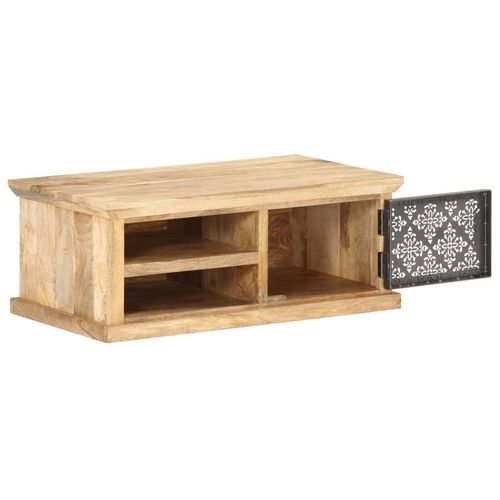 Black Mango Wood Coffee Table with St