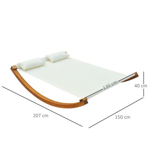 Double Sun Lounger Hammock with Sturdy Wooden Frame