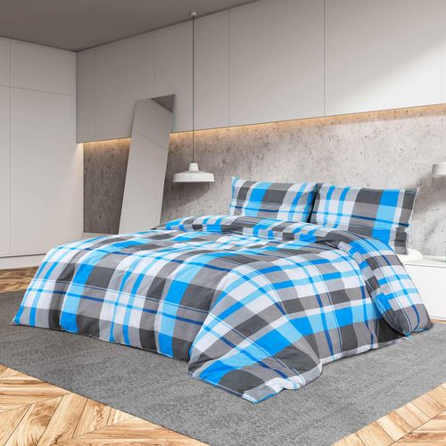 Duvet Cover Set Blue and Grey