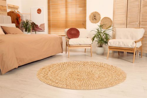 Heaton Circle Handwoven Jute Rug - 60x60cm Natural