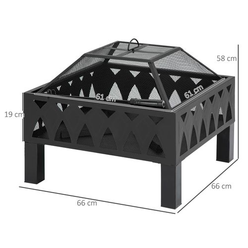 Outdoor Fire Pit with Protective Screen