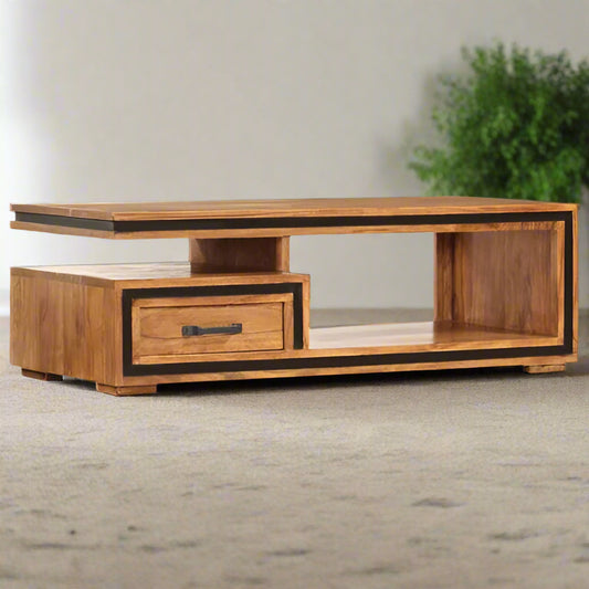 Acacia Wood Coffee Table with Dre