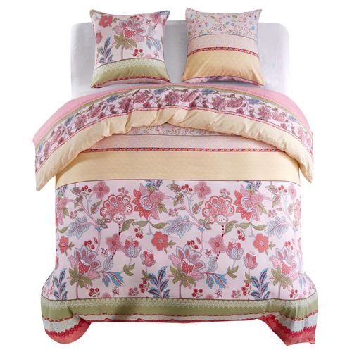 Floral Bliss Duvet Cover Set: Pink