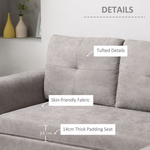 Linen-Look L-Shaped Sofa Bed.