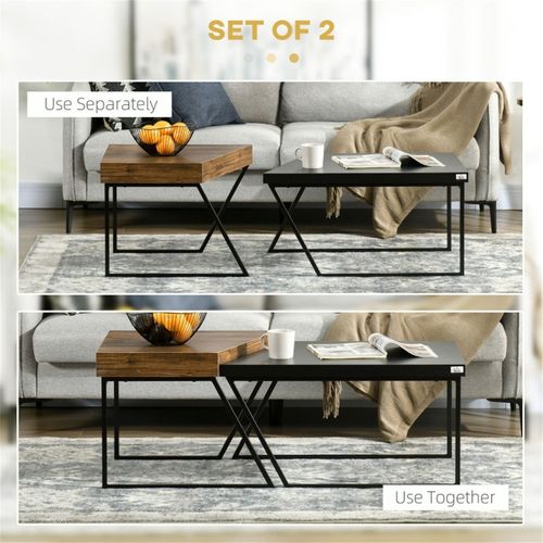 Dual Coffee & Bar Table Set - Industrial Design & Space-Saving Elegance