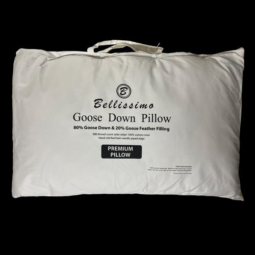 Hungarian White Goose Down Pillow - 100% Cotton Case