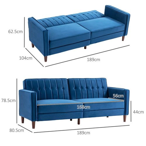 Sofa Futon Velvet-Touch